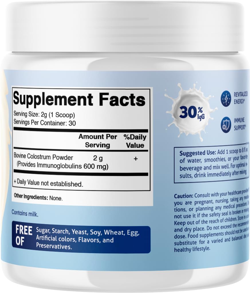 Vitamatic Bovine Colostrum 30% IgG Powder, 2.32 oz