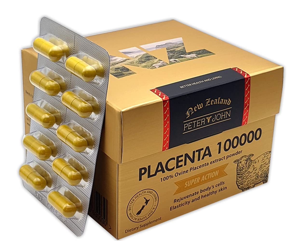 HEALTHFARM Peter John Ovine Placenta 100000 100 Capsules