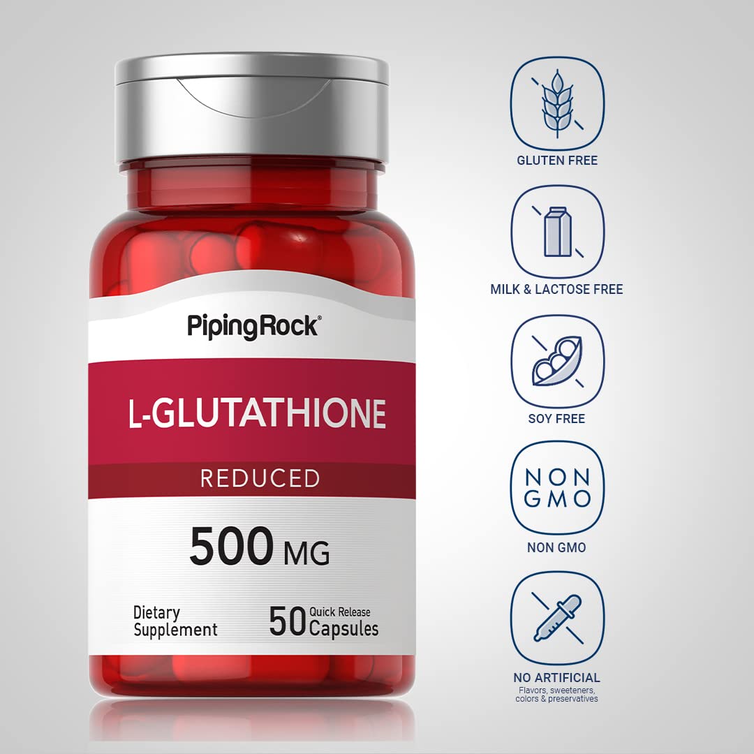 Piping Rock L-Glutathione 500 mg, 50 Capsules