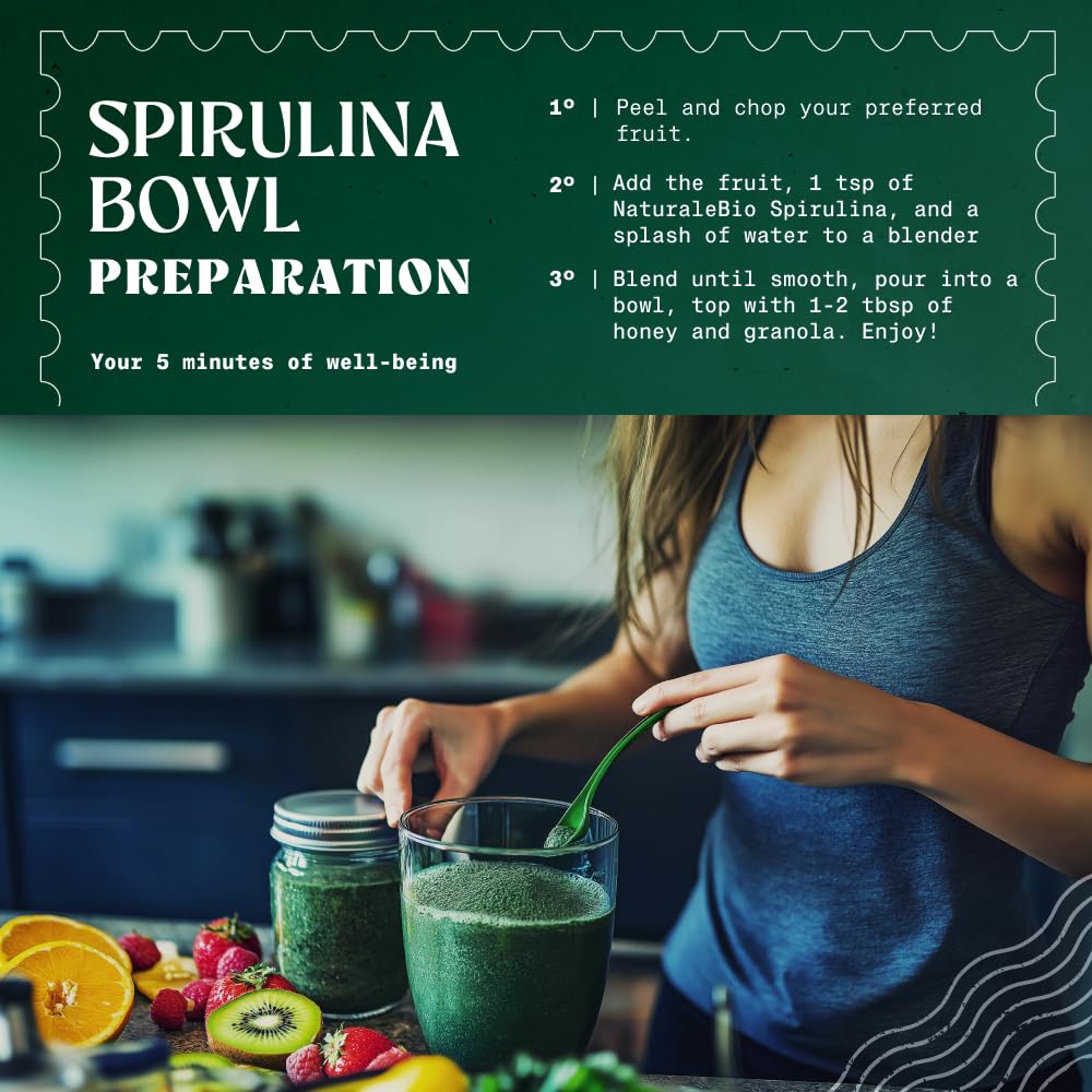 NaturaleBio Spirulina Powder Organic 8 Ounce