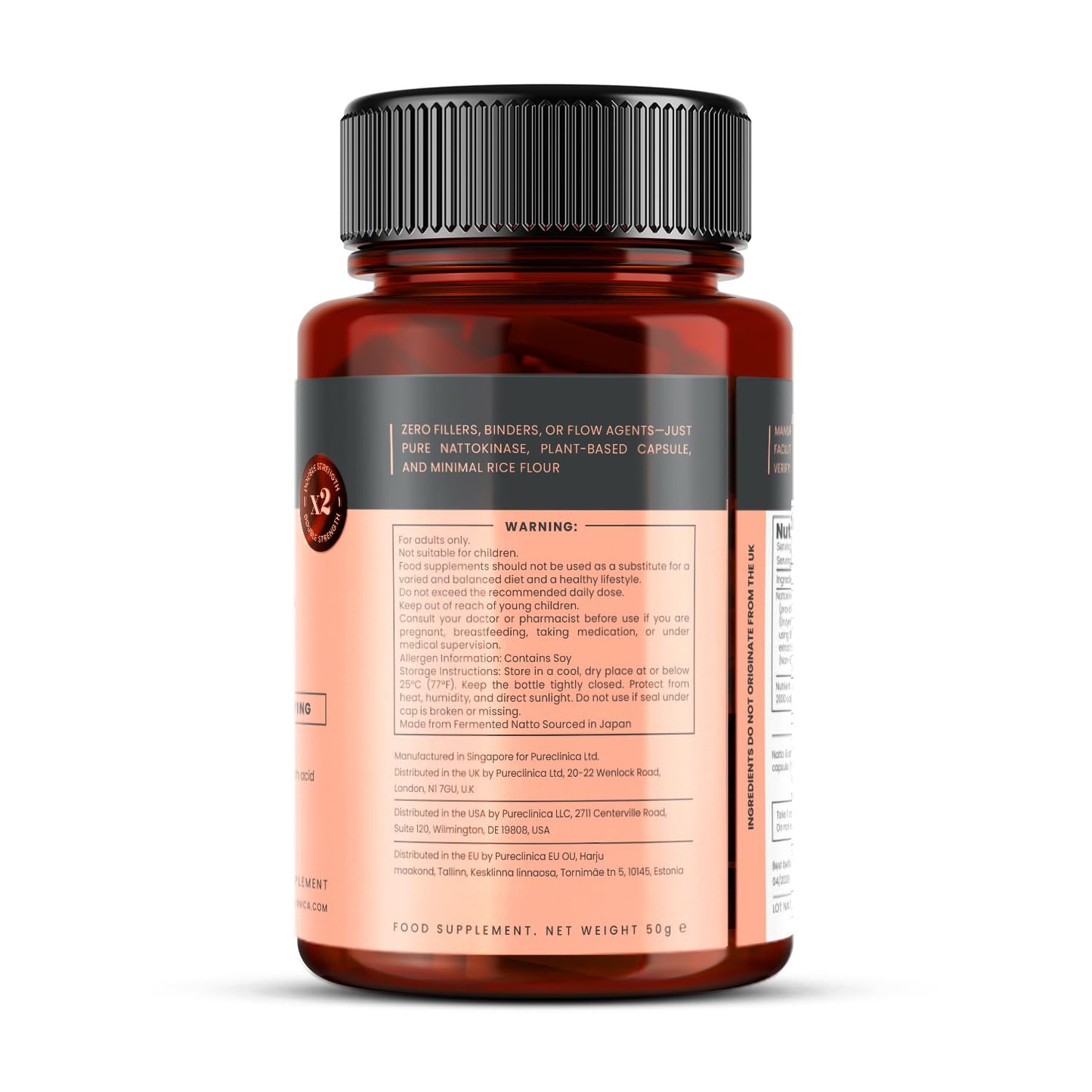 Pureclinica Nattokinase 4,000 FU Capsules, 120 Capsules