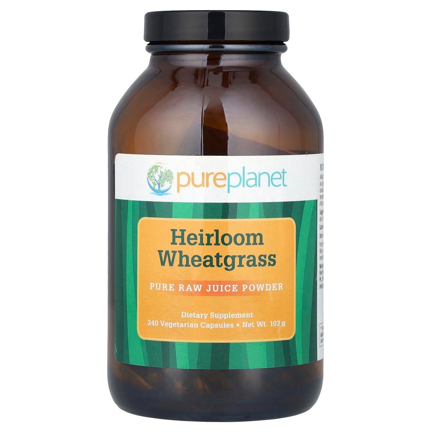 Pure Planet Heirloom Wheatgrass Capsules, 240 Capsules