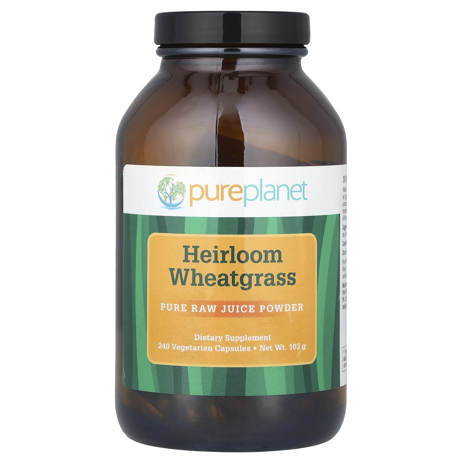 Pure Planet Heirloom Wheatgrass Capsules, 240 Capsules