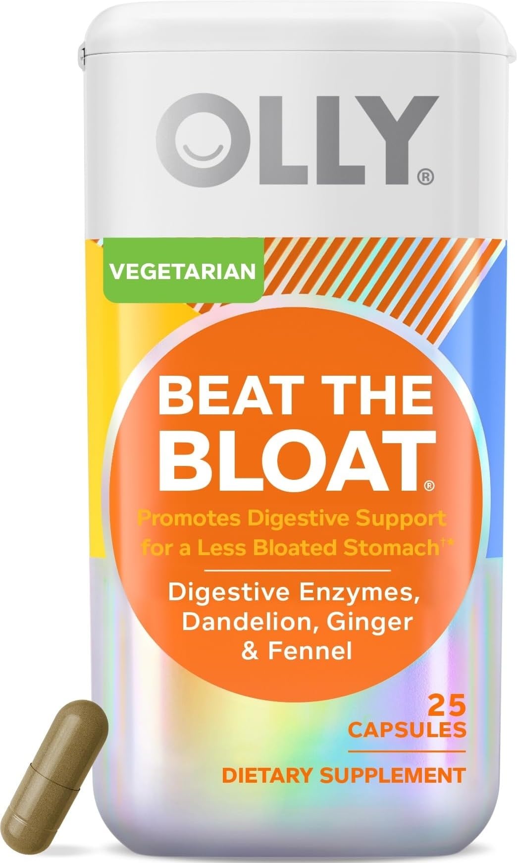 OLLY Beat The Bloat Capsule Digestive Support Enzymes, Supplement for Women, 25 Count