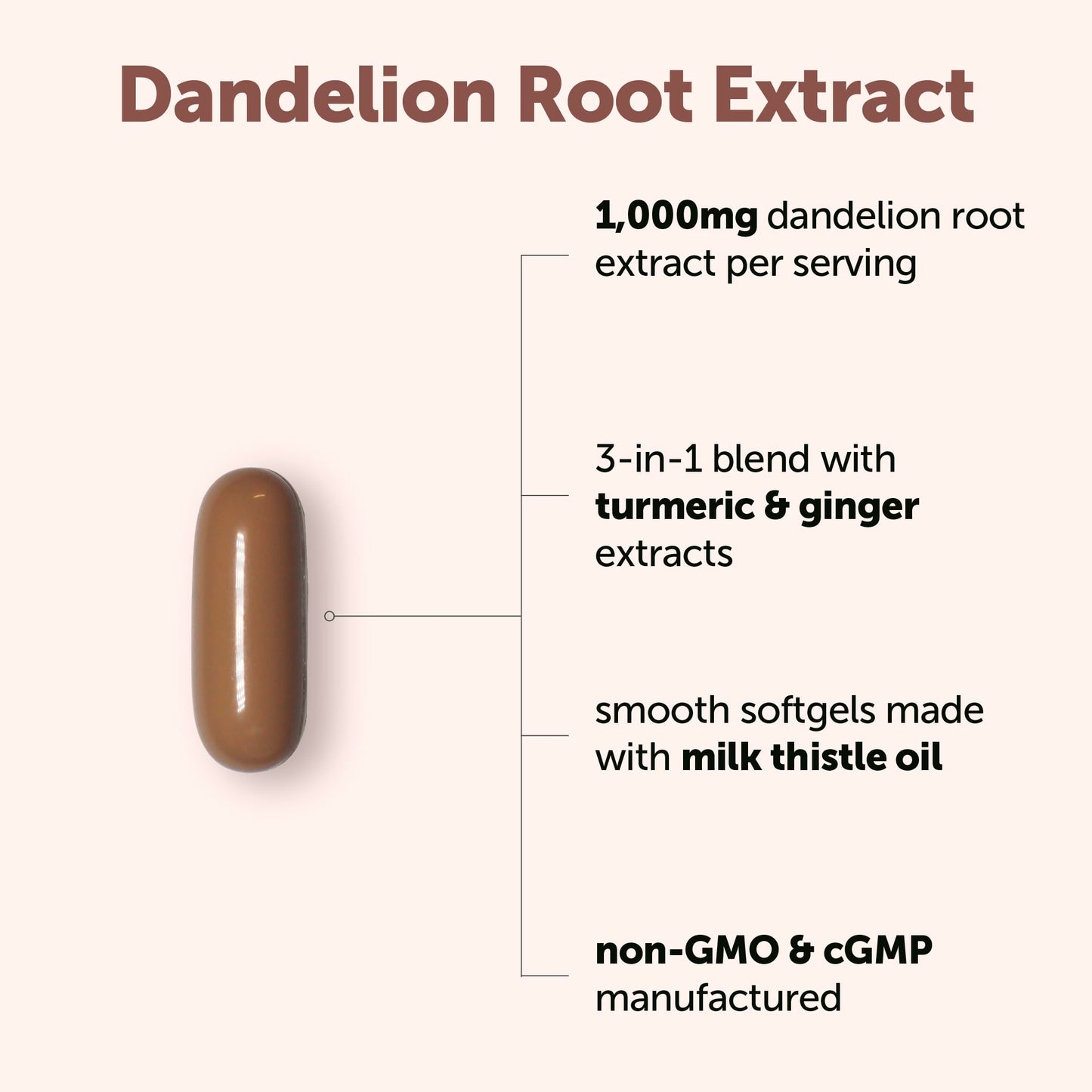Micro Ingredients Dandelion Root Extract with Turmeric & Ginger 1000mg Softgels, 240 Count