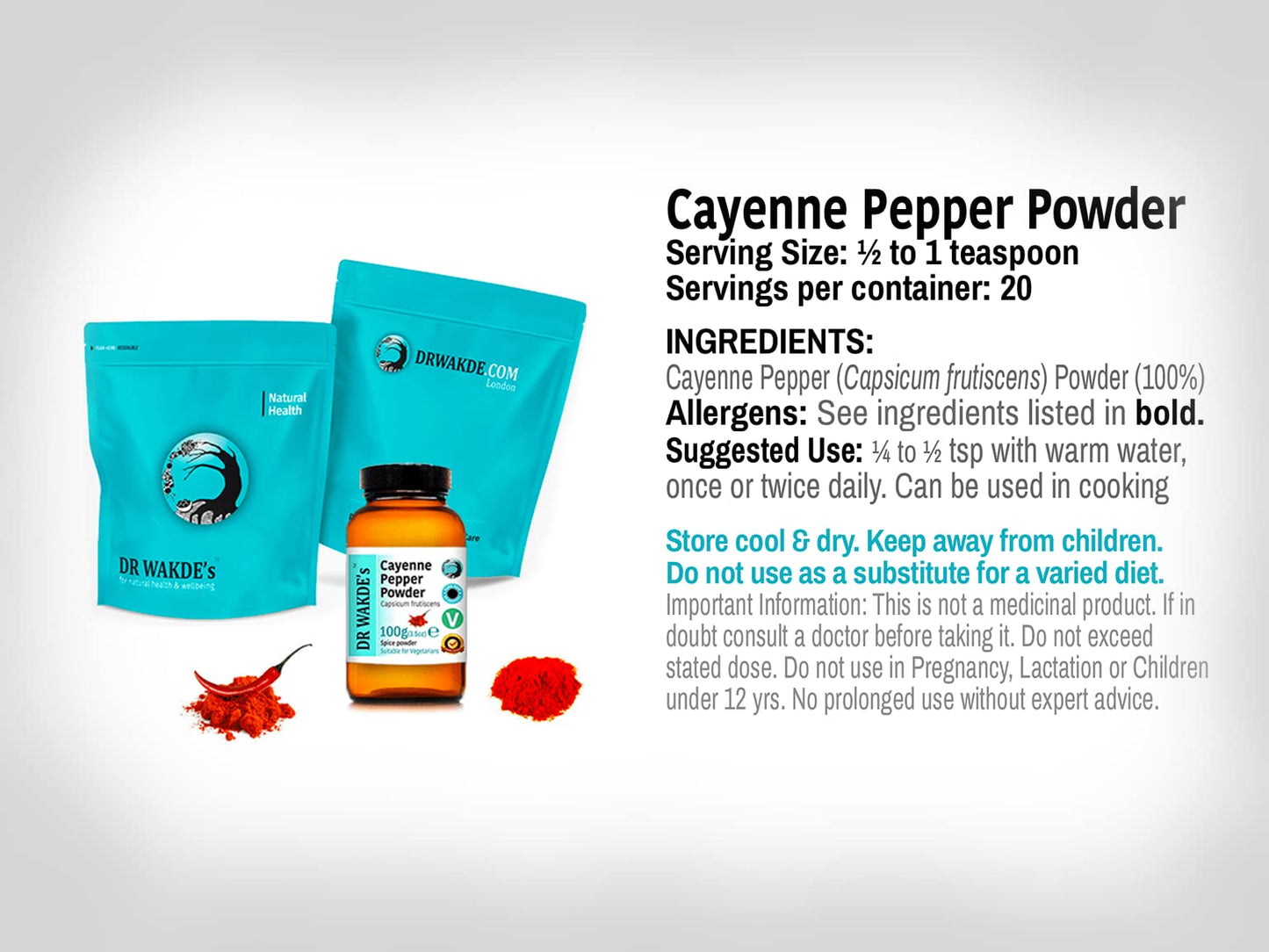 DR WAKDE's Cayenne Pepper Powder 3.5274 oz