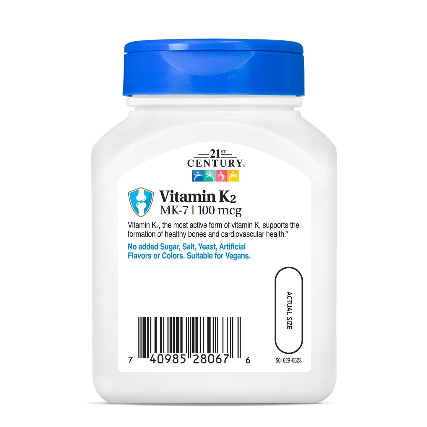 21st Century Vitamin K2 (MK-7) 100 mg Vegetarian Capsules, 110 Count