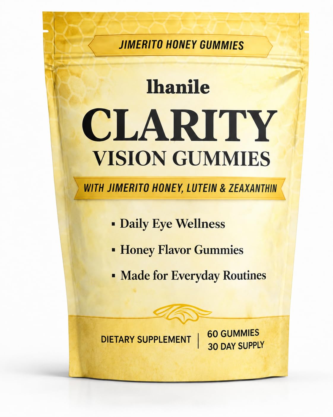 Lhanile Clarity Vision Gummies Chewable, Lutein & Zeaxanthin Blend, 60 Count