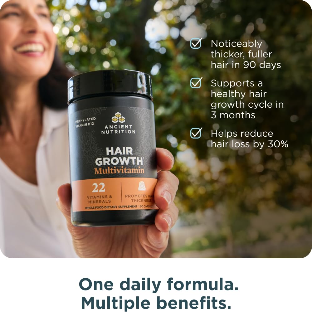 Ancient Nutrition Hair Growth Multivitamin Powder 1 Ounce