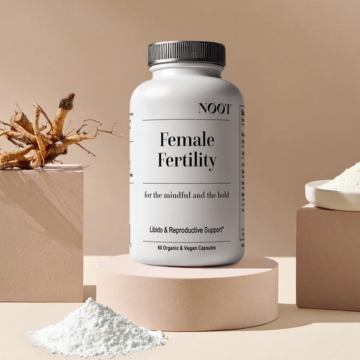 NØØT Conception & Female Fertility Support – Fertility Supplements for Hormonal Balance with Myo-Inositol, D-Chiro Inositol, Shatavari, Vitex & CoQ10, Vegan Formula for Women & Future Moms, 60 Capsules