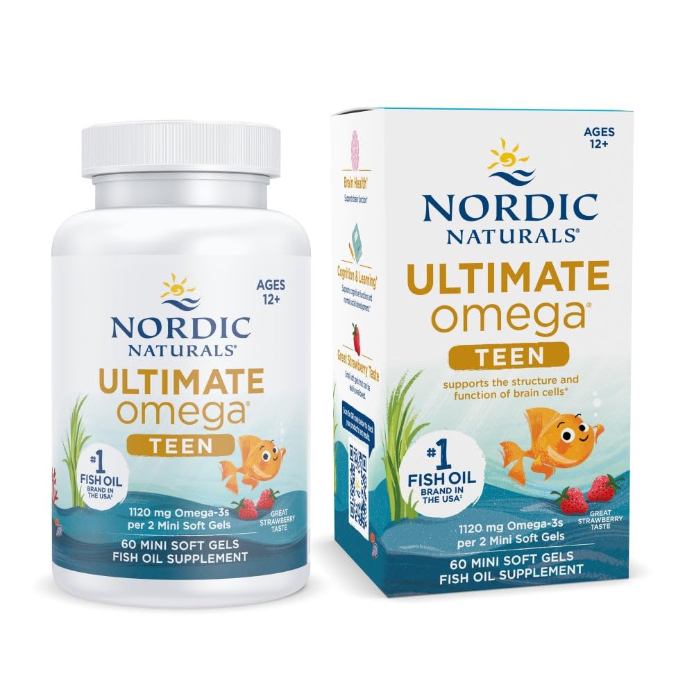 Nordic Naturals Ultimate Omega 2X Teen Strawberry Soft Gels 60