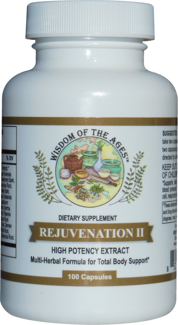 Wisdom of the Ages REJUVENATION II Multi-Herbal Supplement for Total Body Support, 100 Capsules