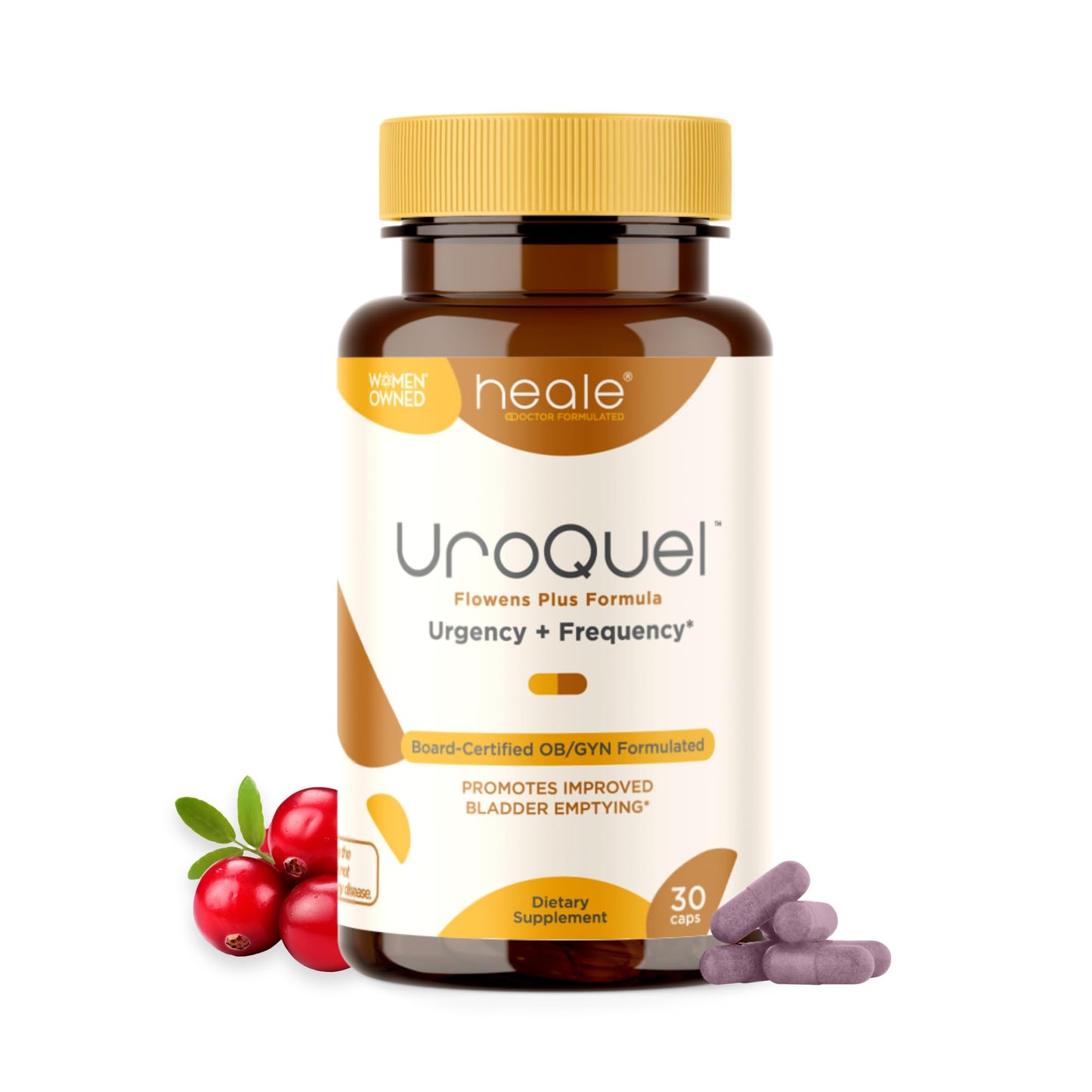 Heale Doctor Formulated UroQuel Natural Bladder Control Cranberry Supplement Capsules 30