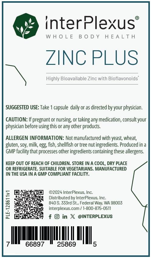 InterPlexus Zinc Plus 60 Capsules