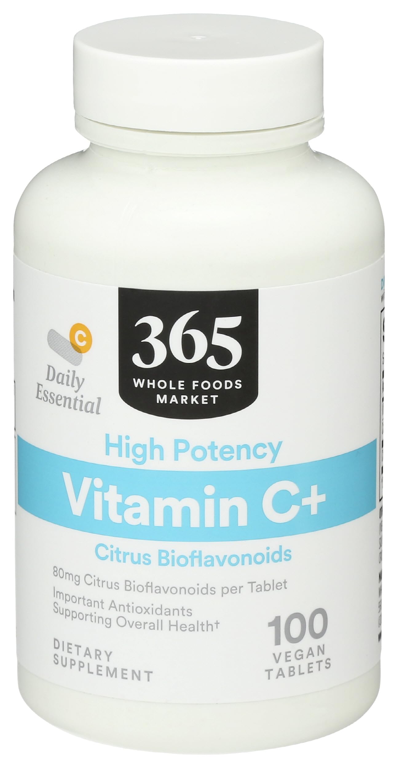 365 by Whole Foods Market Vitamin C+ with Citrus Bioflavonoids, High Potency, 100 Tablets
