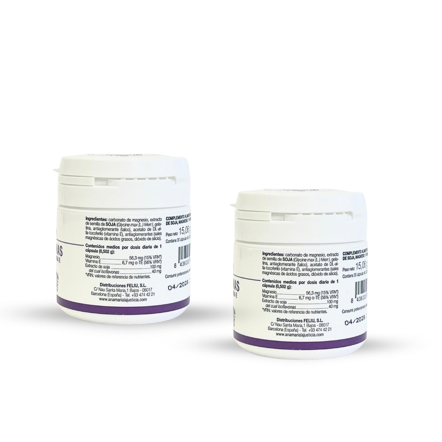 Ana María Lajusticia Isoflavones with Magnesium and Vitamin E, Gluten Free, 60 Tablets