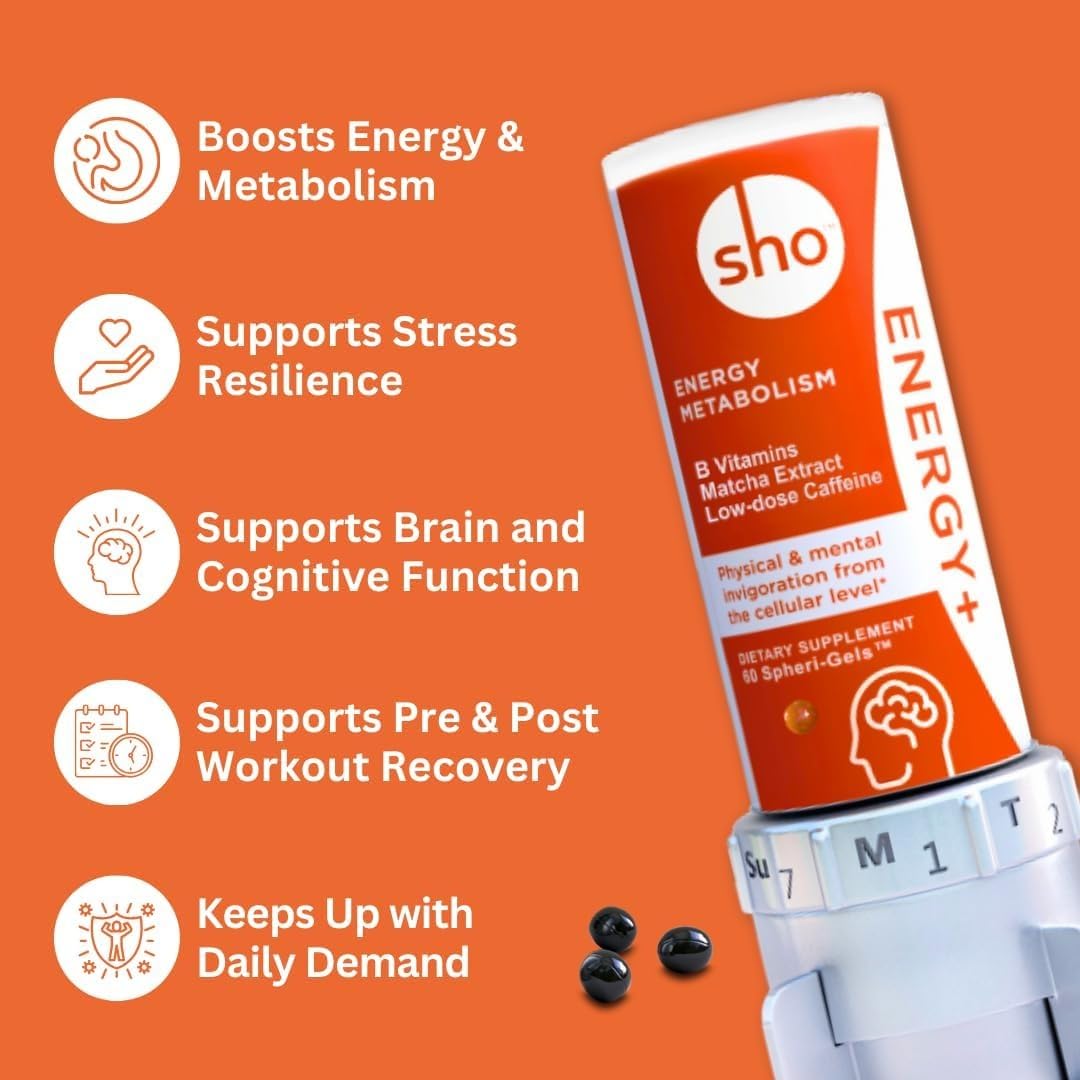 SHO Vegan Energy & Focus Supplements Softgel 60 Count