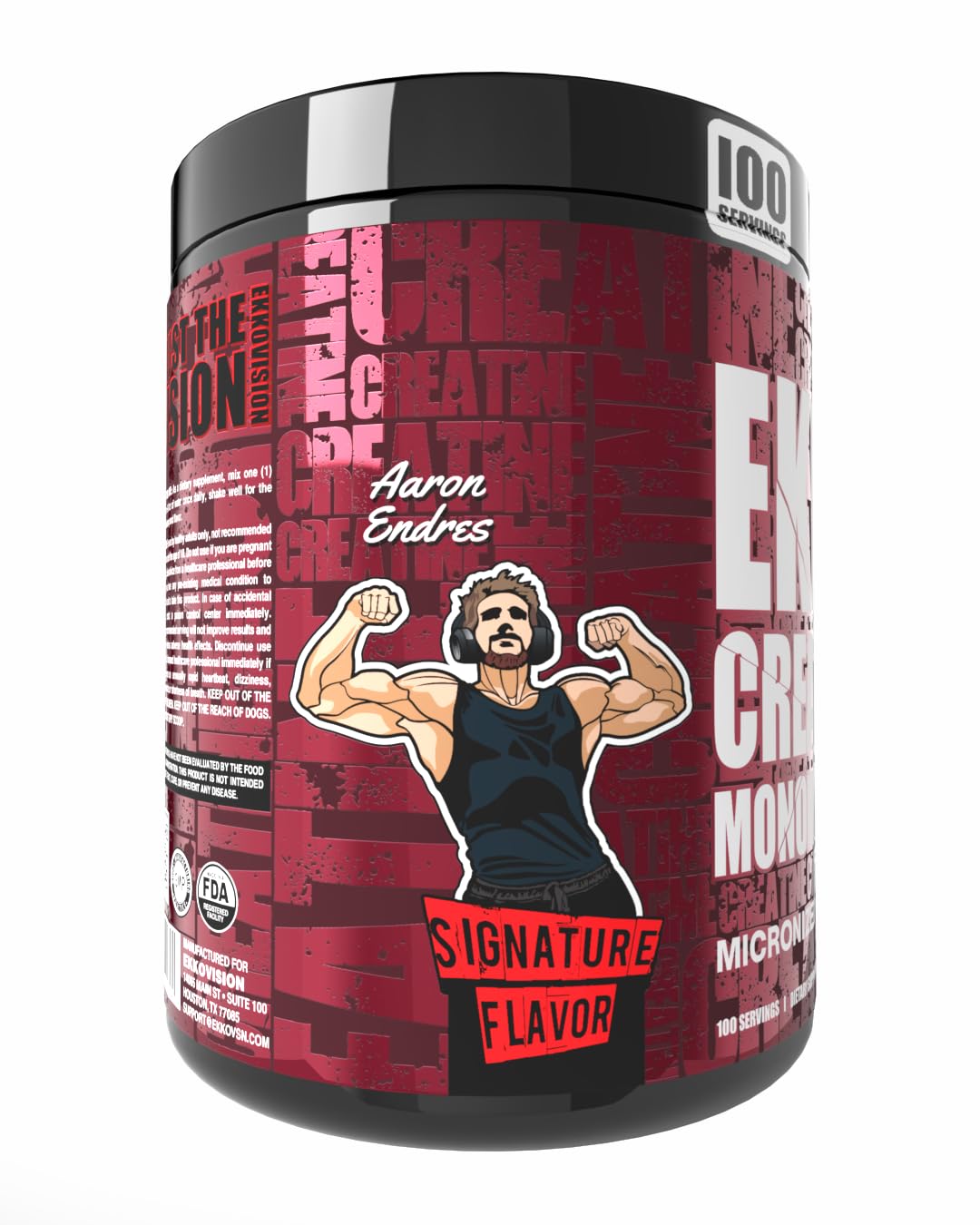 Ekkovision Creatine Monohydrate Powder Glacier Gummy, 100 Servings