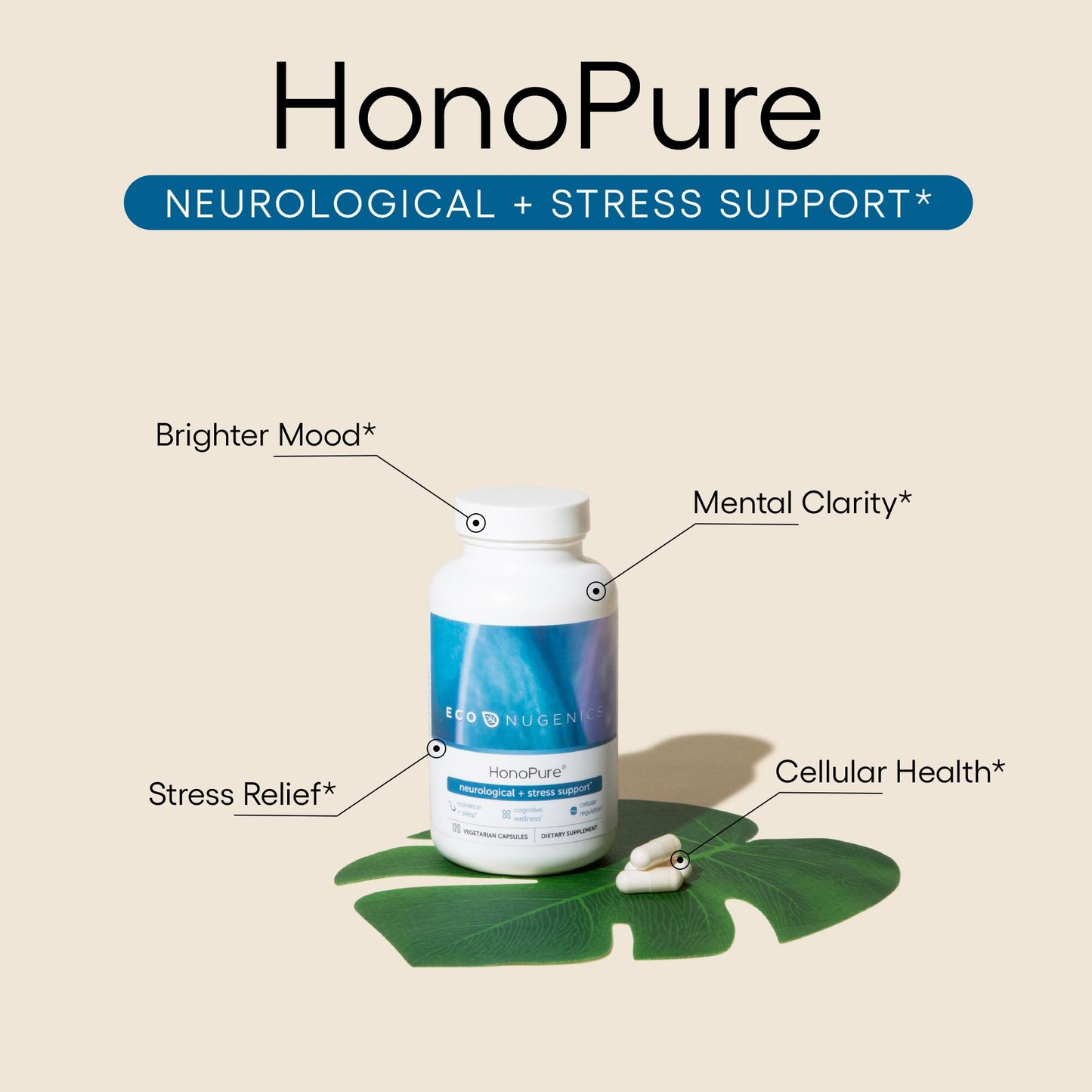EcoNugenics HonoPure Magnolia Bark Extract Honokiol Supplement 30 Capsules