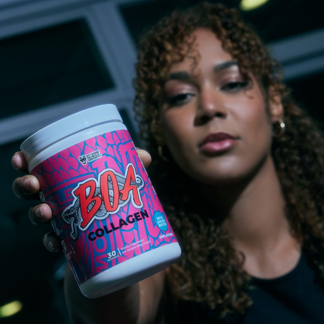 BOA Collagen (Powder) with Biotin and Iron - All Natural Hydrolyzed Protein Collagen - Supports Hair, Skin and Nails - Unflavored - 11.6 Ounce - 30 Servings