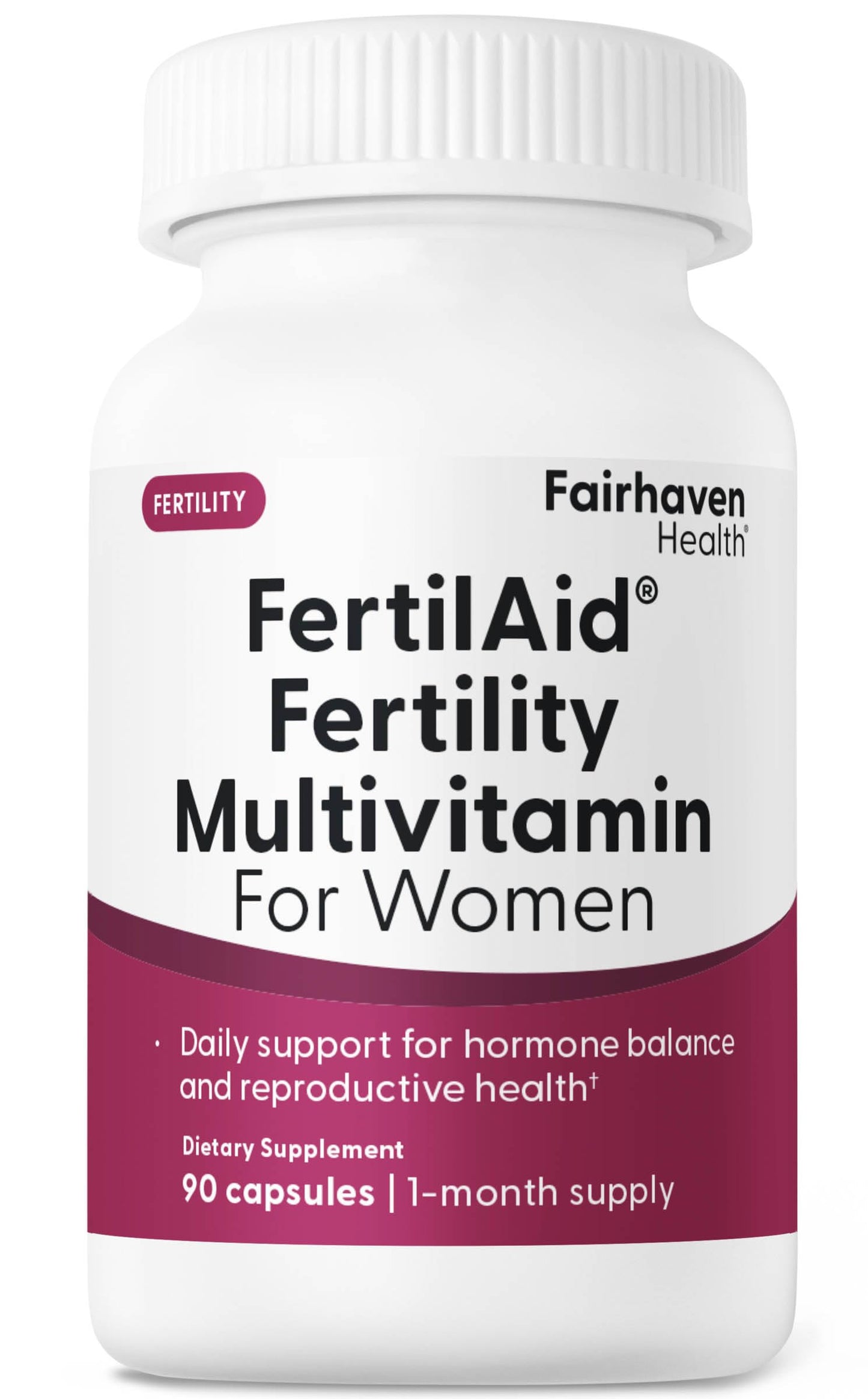 Fairhaven Health FertilAid for Women Prenatal Vitamin Fertility Supplement Capsules, 90 Count