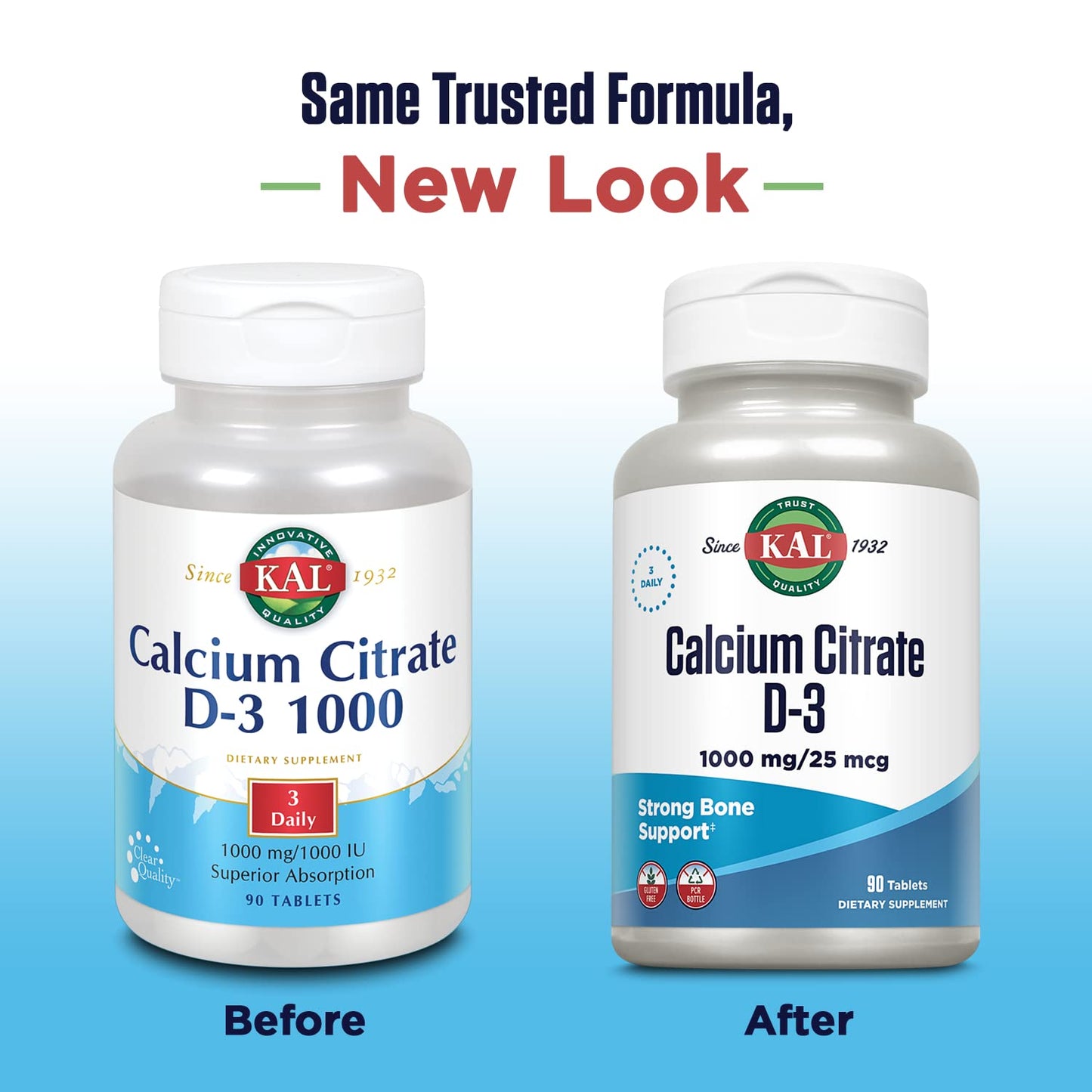 KAL Calcium Citrate with D 1000 IU Tablets, 90 Count