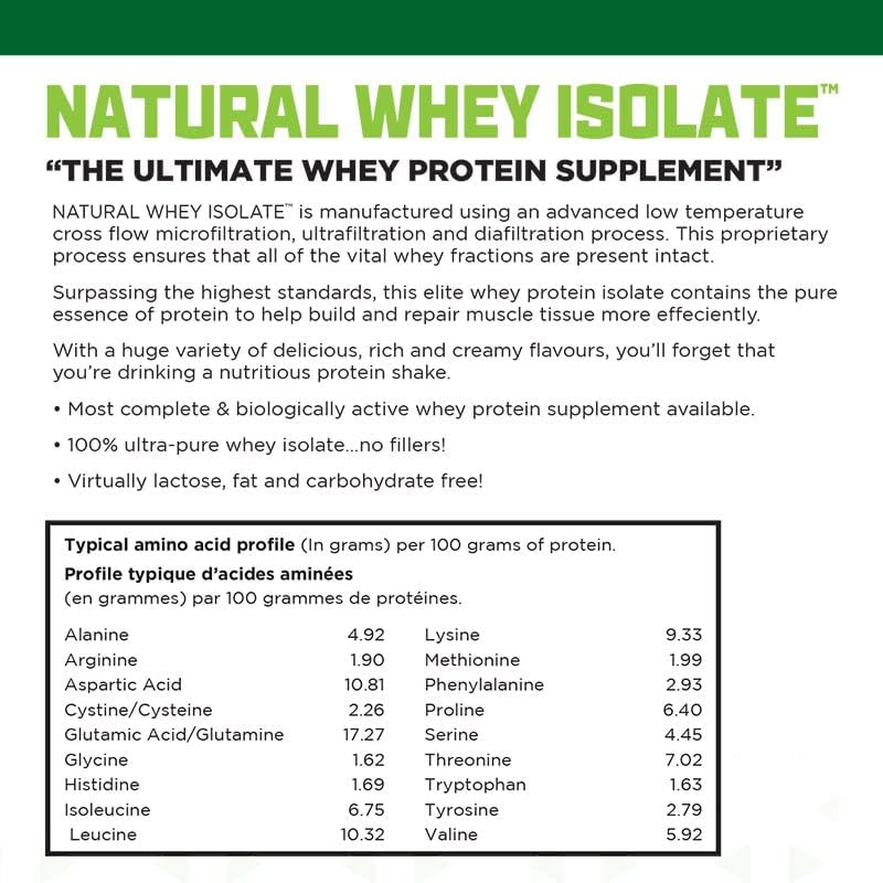 BIOX PERFORMANCE NUTRITION Natural Whey Isolate Protein Powder, Vanilla, 1.8 lb, 28.8 Servings