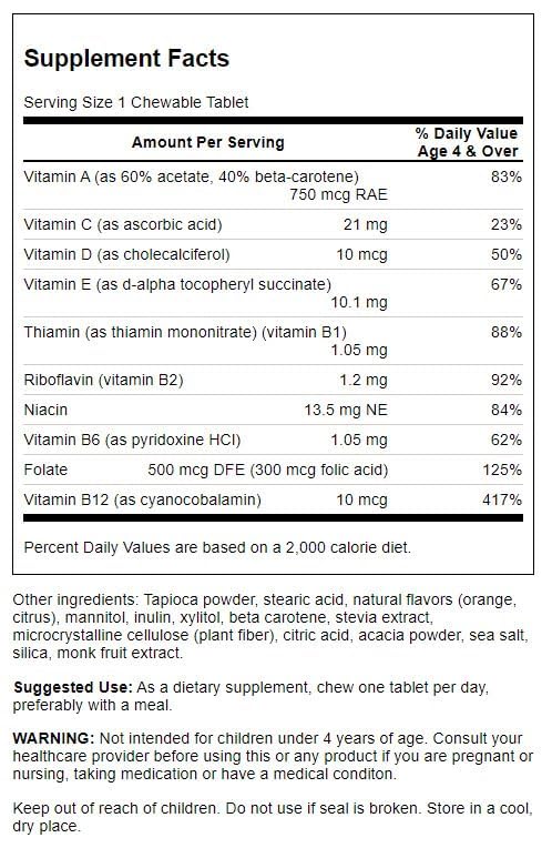 Swanson Children's Chewable Multivitamin Chewable Tablets, 120 Count