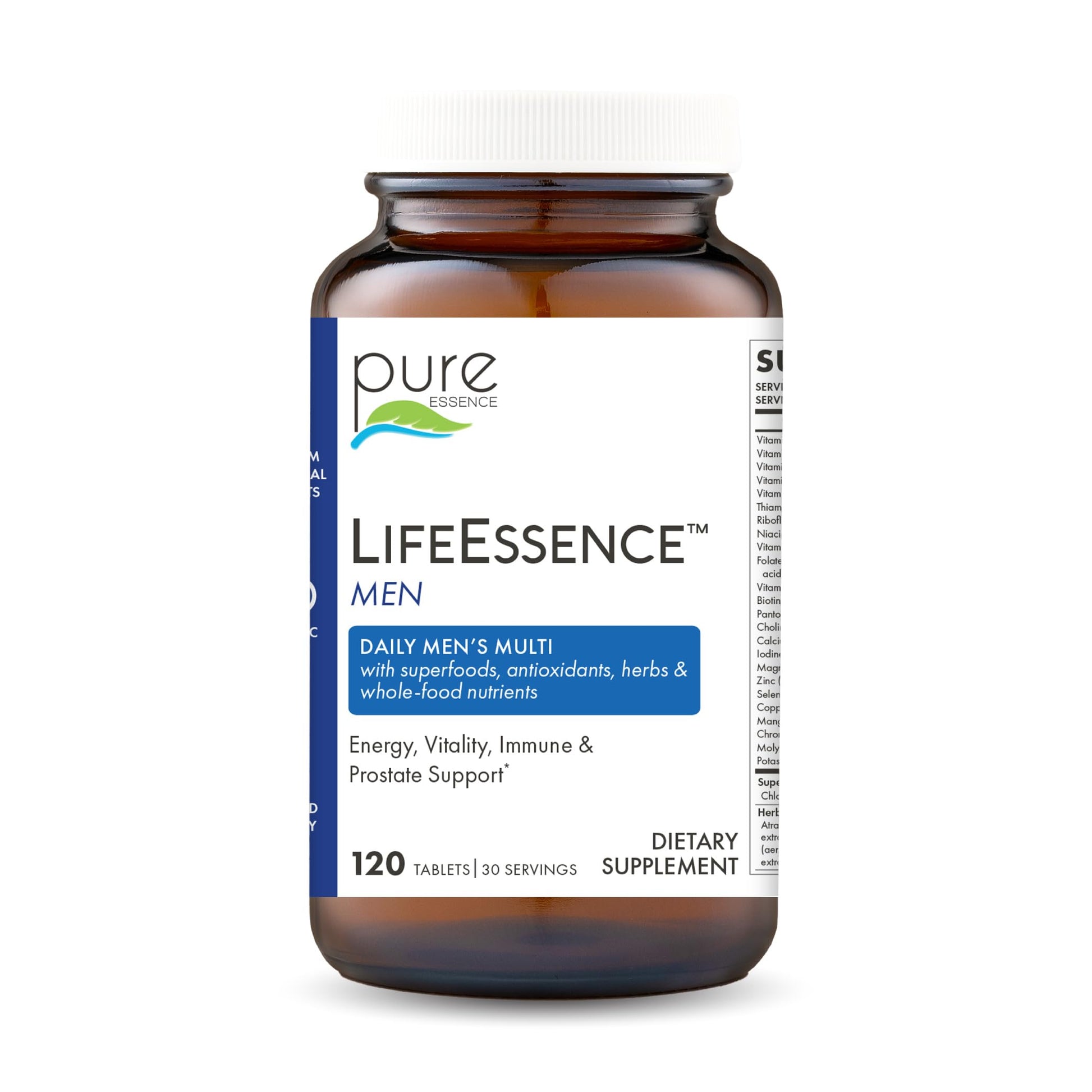 Pure Essence Labs LifeEssence Mens Formula - World's Most Energetic Multiple - The Master Multiple 120 Tablets