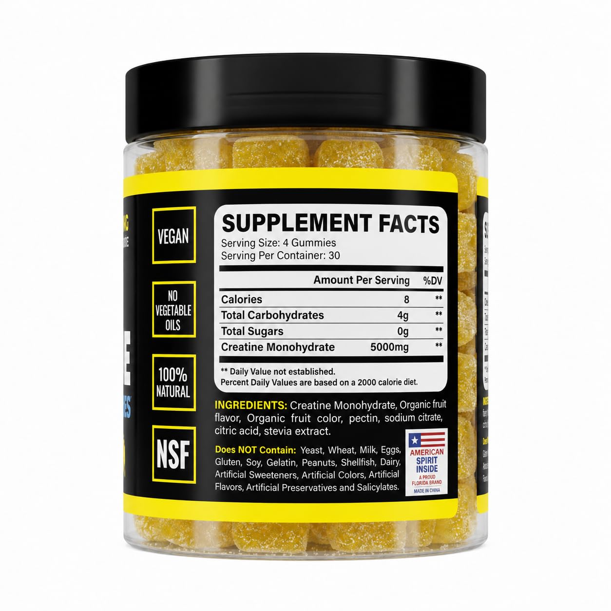 Jaeva Sugar Free Creatine Monohydrate Gummies, 120 Count