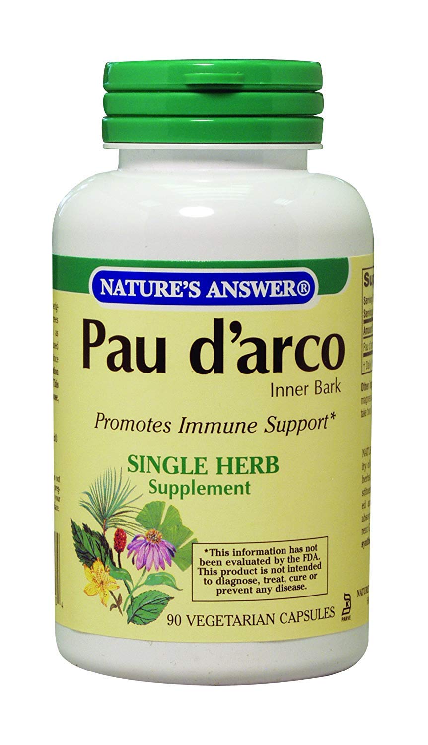 Nature's Answer Pau d'Arco Inner Bark 1000 mg Vegetarian Capsules 90 Count