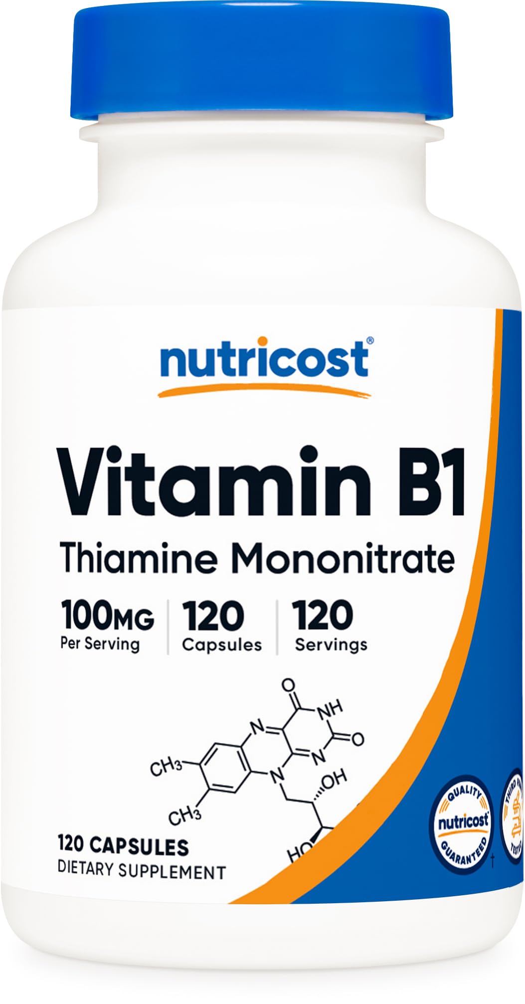 Nutricost Vitamin B1 (Thiamine) 100mg, 120 Capsules