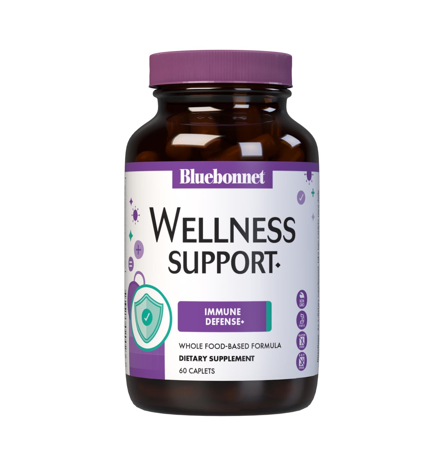 BlueBonnet Targeted Choice Wellness Support, Immune Defense Whole Food-Based Formula, Seasonal Support, Soy-Free, Gluten-Free, Kosher, Non-GMO, Dairy-Free, Vegetarian, 60 Caplets