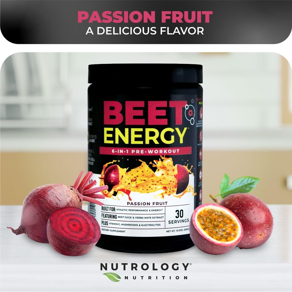 Nutrology Beet Energy O2 Pre Workout Beet Juice Powder, 11.6 Ounces