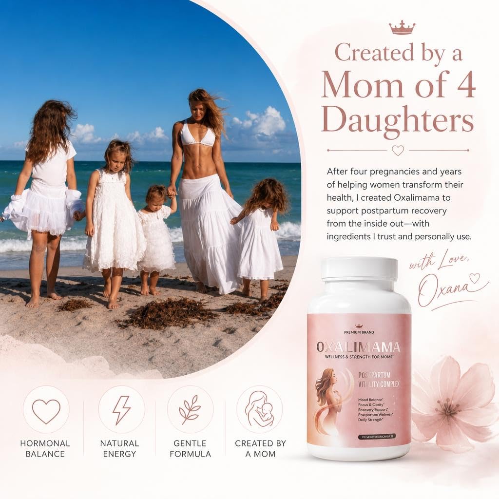 Oxalimama Postpartum Recovery Support Energy, Metabolism & Hormone Balance Capsules, 120 Count