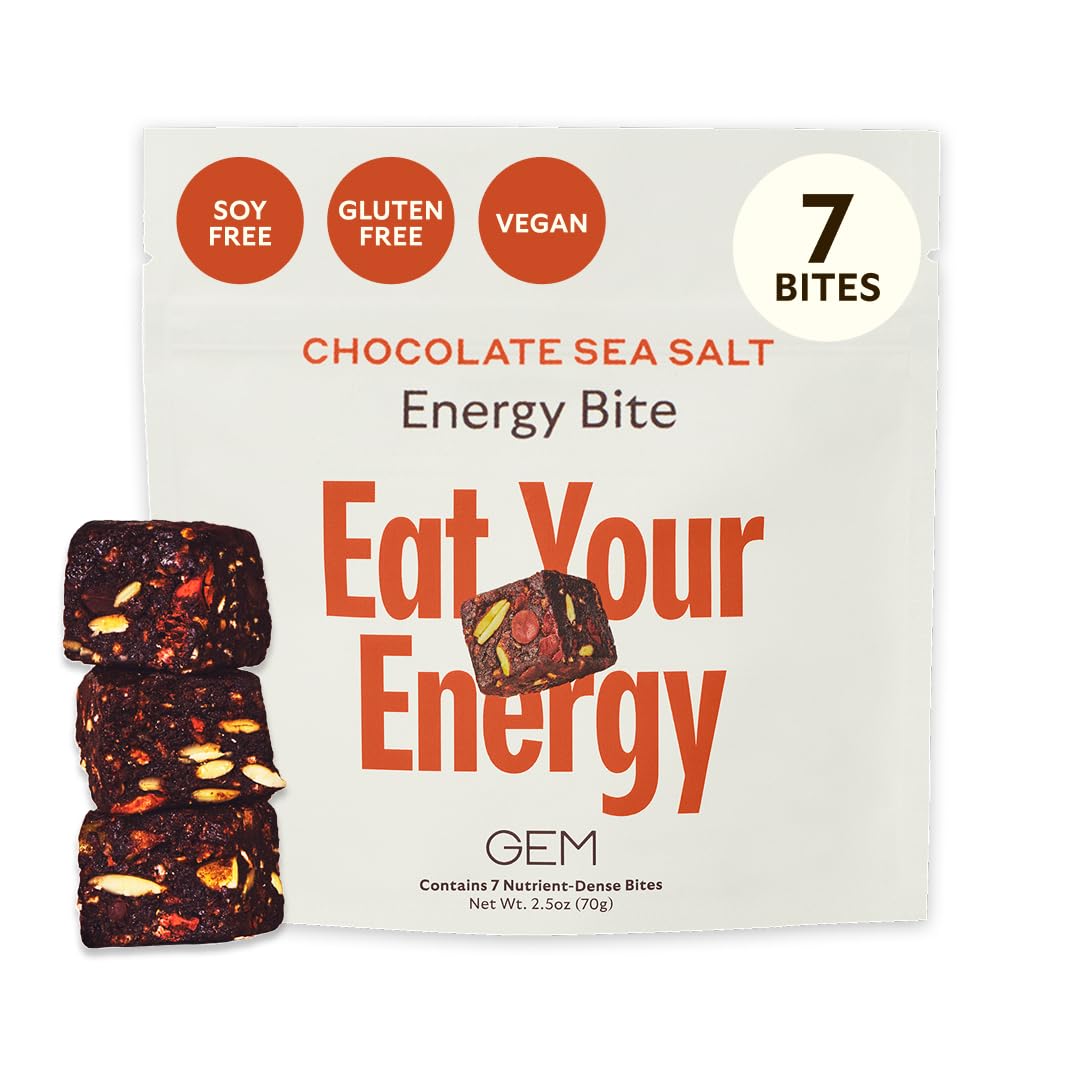 GEM Energy Caffeinated Chocolate Bite Chewable 7 Count