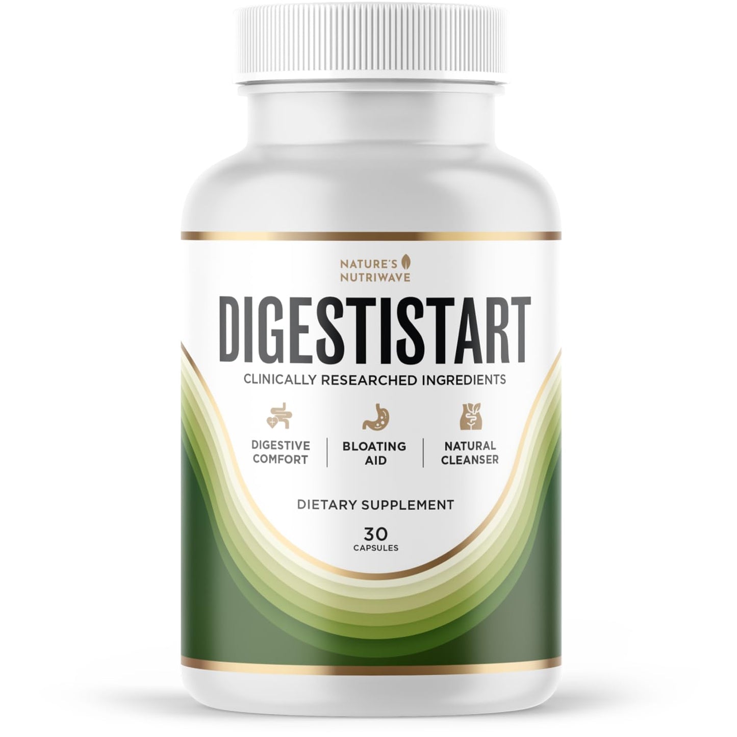 Nature’s NutriWave DigestiStart Wild Yam, Poria Cocos & Bacopa Capsules, 30 Count