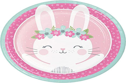 Creative Converting Bunny Party Paper Plates, 8.75 inch, Multicolor, 8 ct