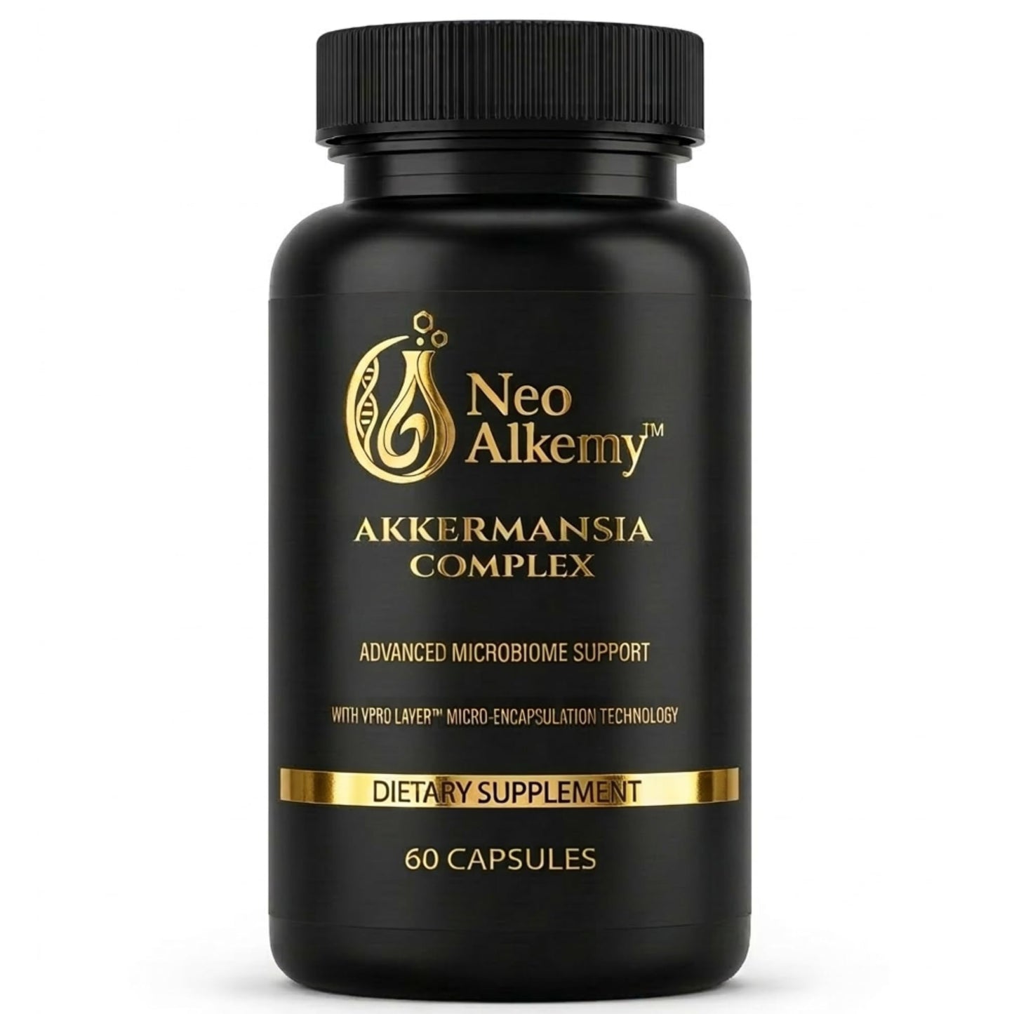 NeoAlkemy Akkermansia Probiotic Supplement, Akkermansia AH39 + 8 Targeted Strains, 20 Billion CFU with Prebiotics, Delayed-Release Capsules for Gut Barrier Support & Microbiome Balance, Vegan, 60 Capsules