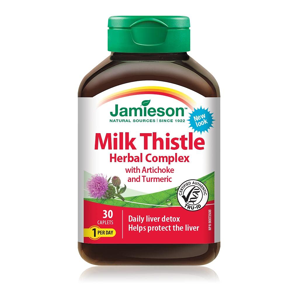 Intox-Detox Milk Thistle Herbal Complex Daily Liver Detox Caplets, 30