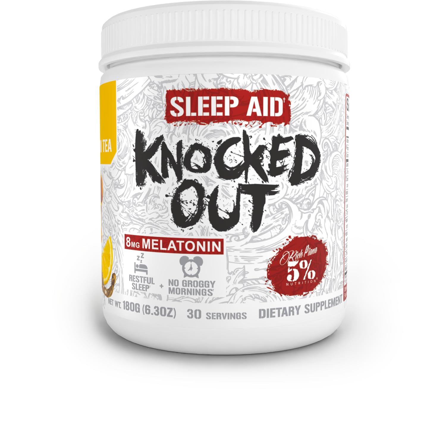 5% Nutrition Rich Piana Knocked Out Natural Sleep Aid Powder, 7.2 Ounce