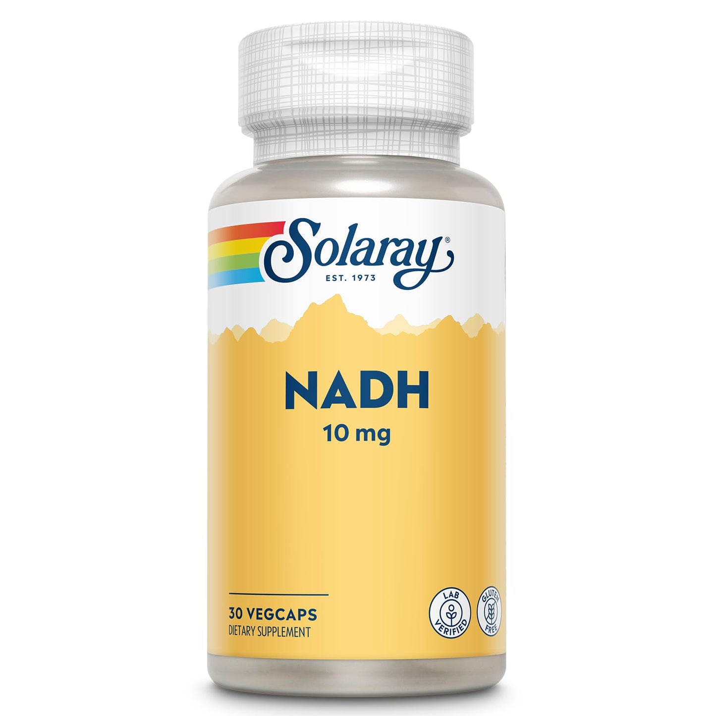 Solaray NADH 10 mg - Active Form of Niacin (Reduced NAD) - Cofactor in Cellular Energy Pathways, Lab Verified, Gluten Free, 60-Day Guarantee, 30 Capsules