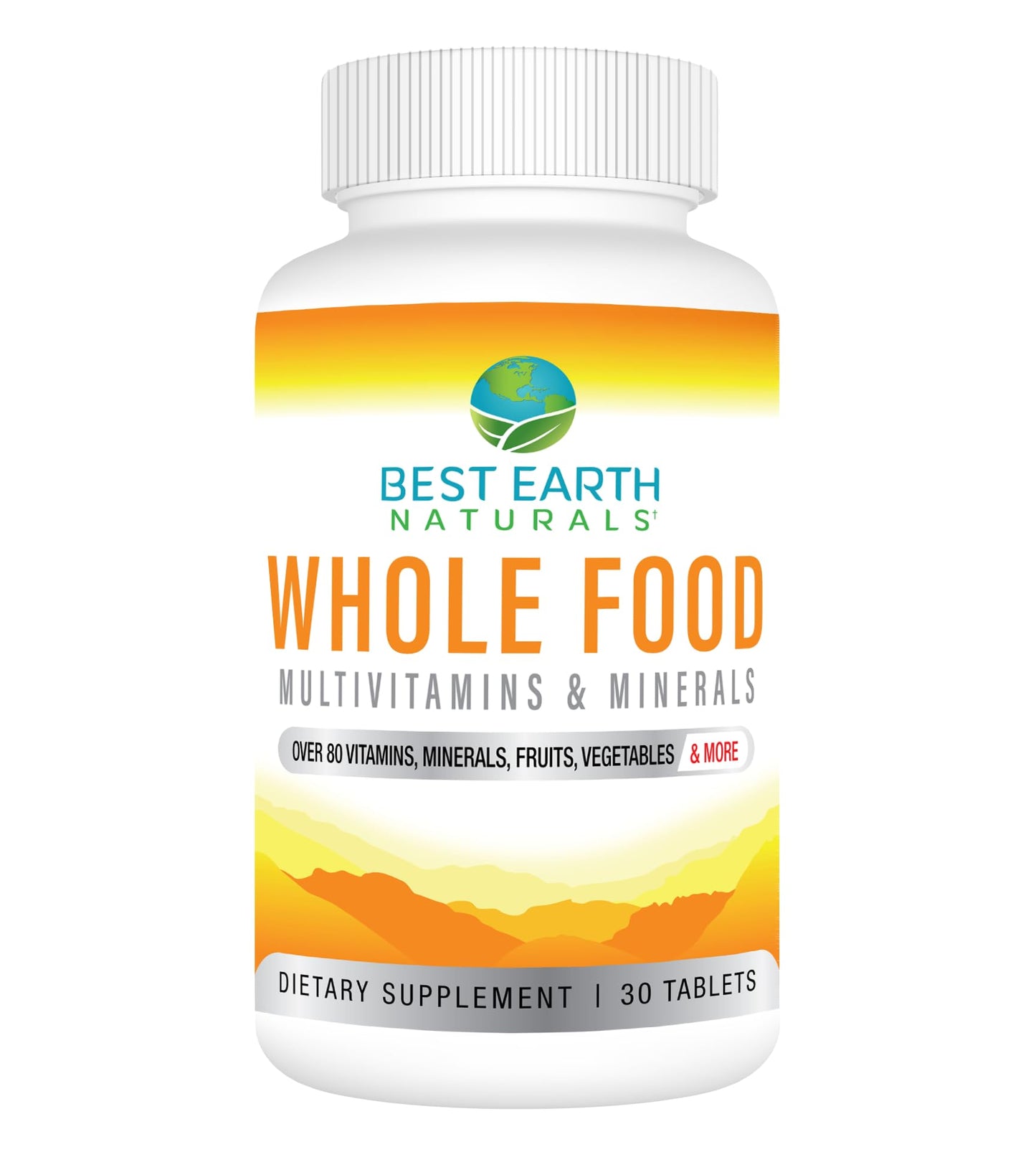Best Earth Naturals Whole Food Multivitamins & Mineral Vegan Formula with Fruits, Vegetables, Probiotic Blend and More Tablets, 30 Count
