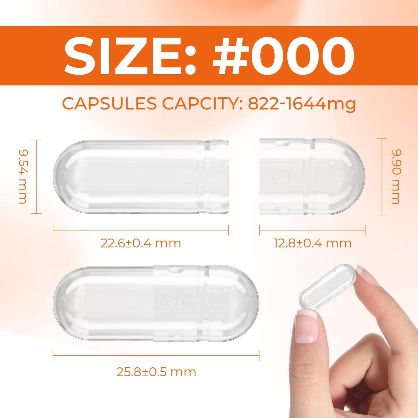 Angtai JN Empty Gelatin Capsules, 500 Count