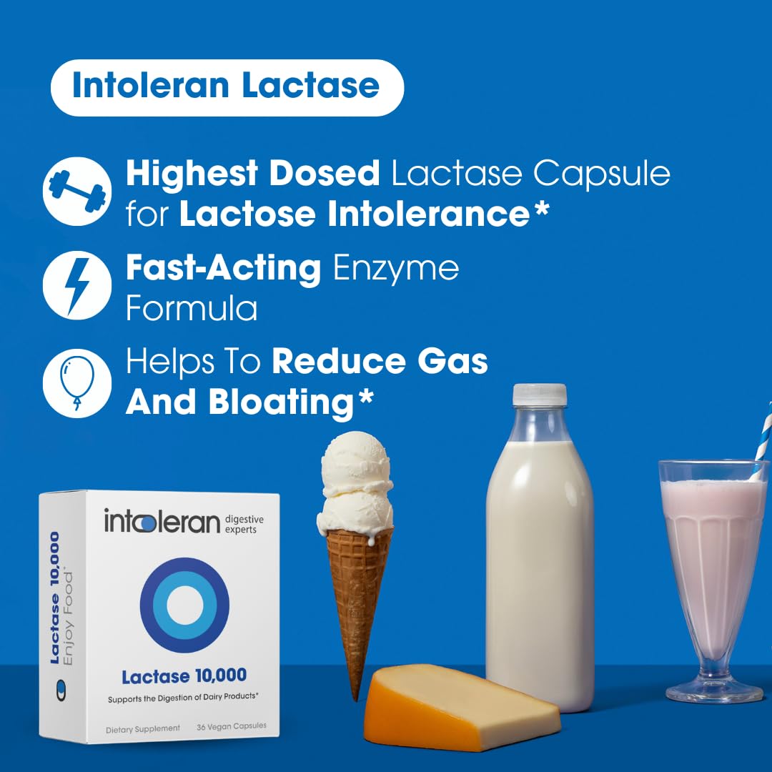 Intoleran Lactase 10,000 Digestive Enzymes 36 Capsules