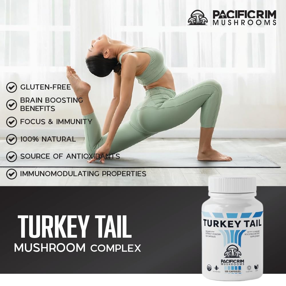 Pacific Rim Mushrooms Turkey Tail Supplement 120 Capsules
