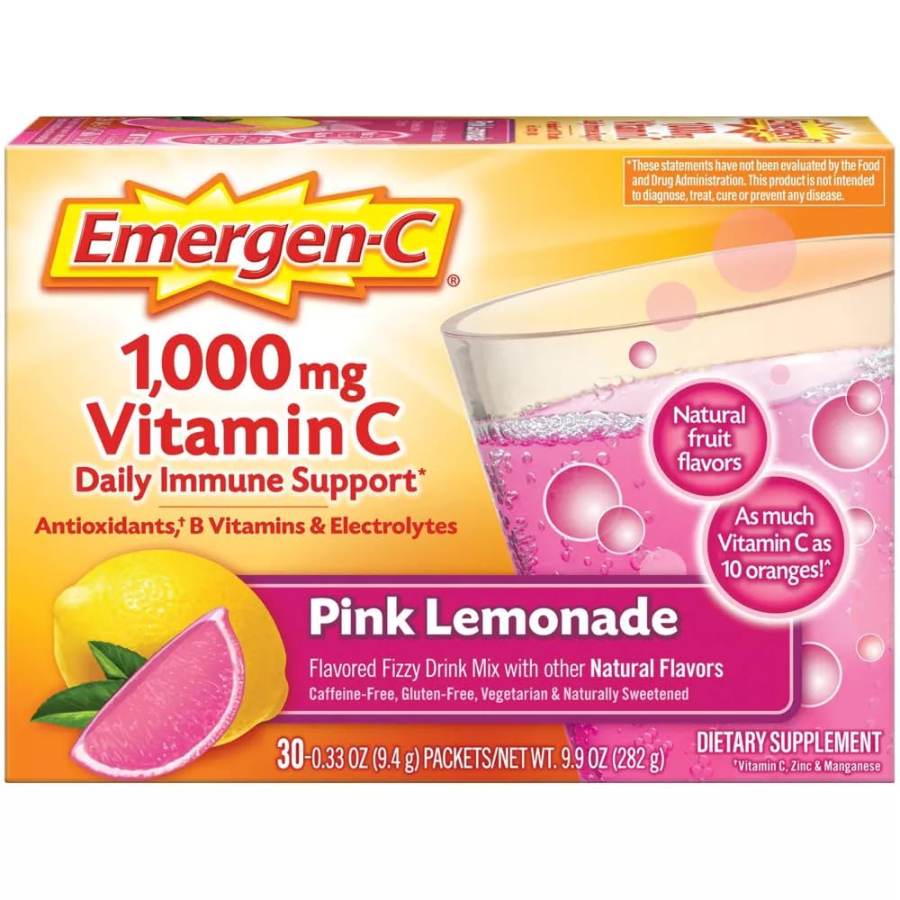 Alacer Emergen-C Pink Lemonade Tablet, 30 Packets