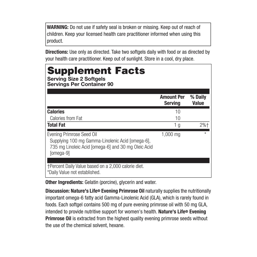 Health From The Sun Evening Primrose Oil 500 mg Minis Softgels, 180 Count