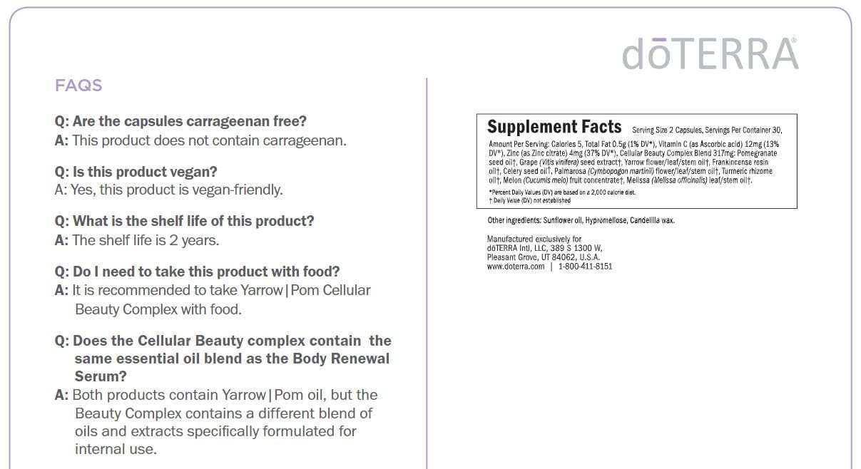 doTERRA Yarrow Pom Capsules - Cellular Beauty Complex, 60 Count