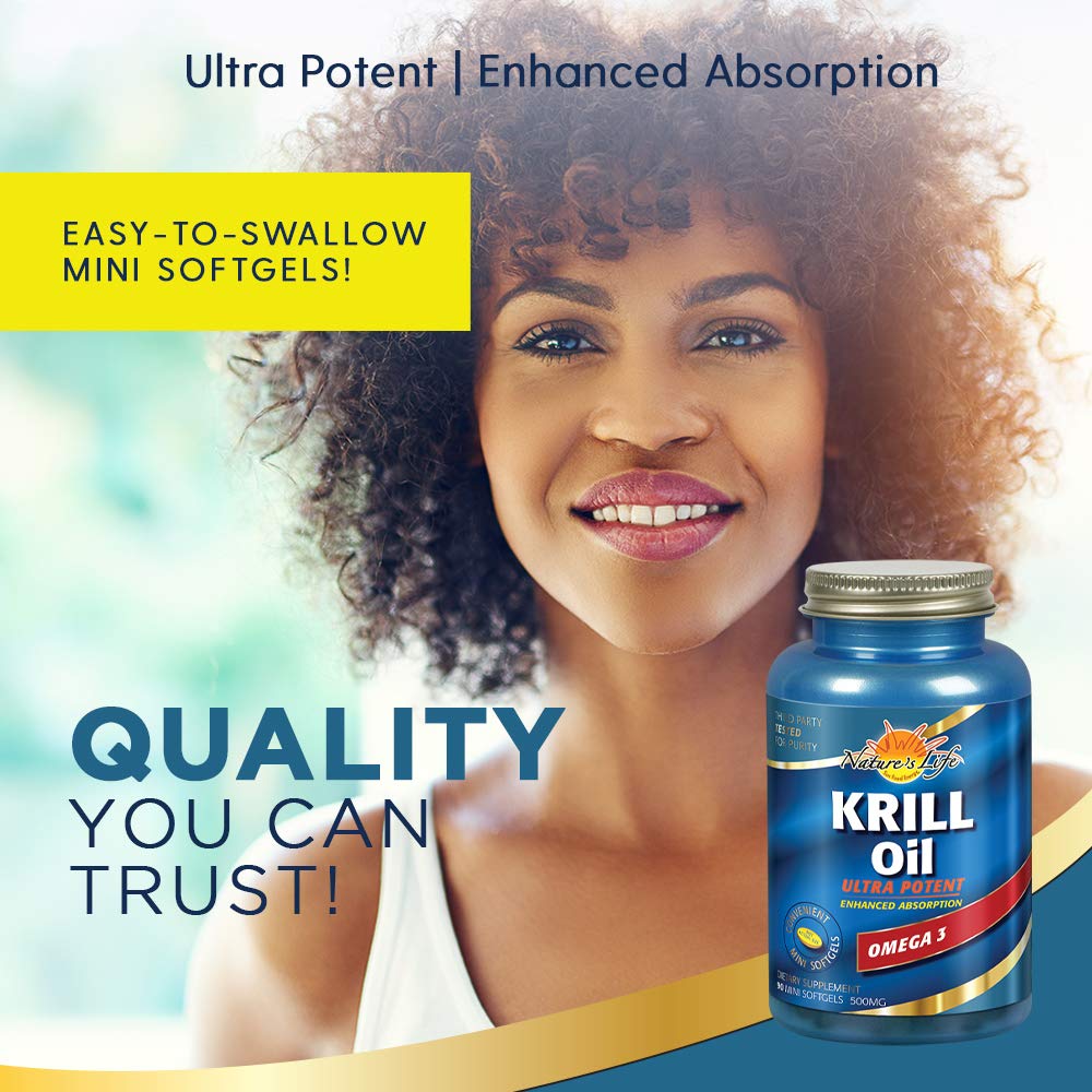 Nature's Life Krill Oil 1000mg Softgels, 90 Count